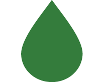Grünes Symbol eines einzelnen Wassertröpfchens