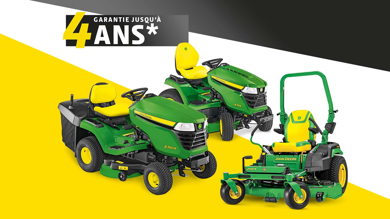 Jusqu’à 4 ans de garantie pour les tracteurs de jardin des séries X300, X500 et Z500