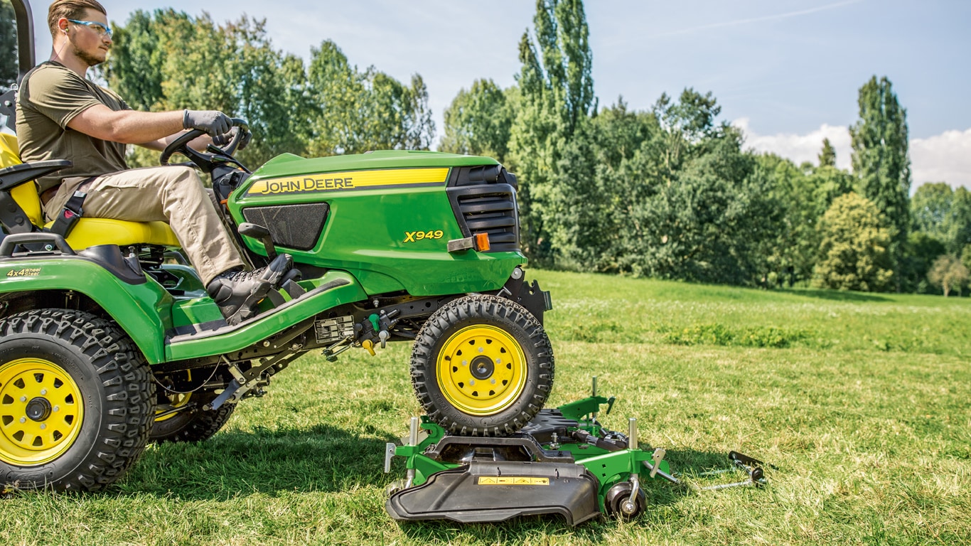 X949, accessoires, tracteurs de jardin, équipement de tonte autoporté, série X900, carter de coupe à accrochage rapide